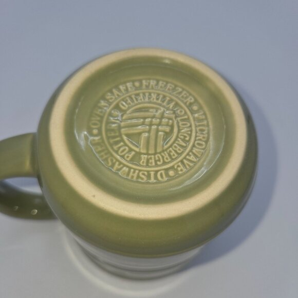 Longaberger Woven Traditions Sage Green Ceramic Mug 12 Oz Dishwasher & Microwave - Picture 6 of 7